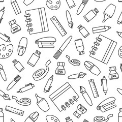 Seamless pattern with stationery design element