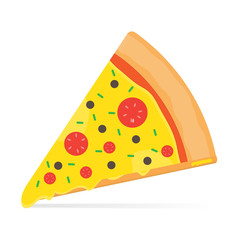 Pizza cartoon vector food design.