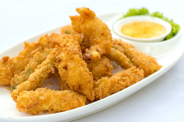 Deep Fried Shrimps with Sauce, seafood menu.