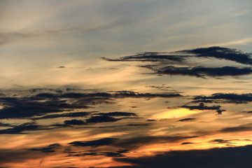 Fototapeta premium Dramatic cloudscape in twilight with sunset