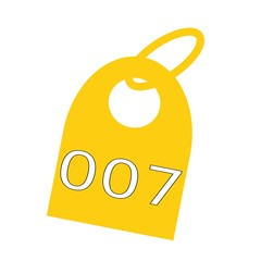 007 white wording on background yellow key chain