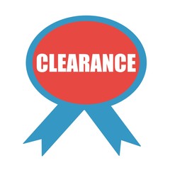 Clearance white wording on background red ribbon