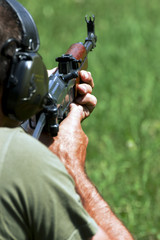 Police shooting practice at a shooting range