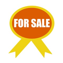 for sale white wording on background Orange ribbon