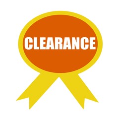 clearance sale white wording on background Orange ribbon