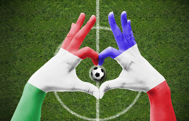 Fußballherz Italien / Frankreich