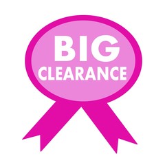 big clearance white wording on background pink ribbon