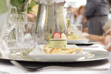 beverage and snack on a beautiful table setting