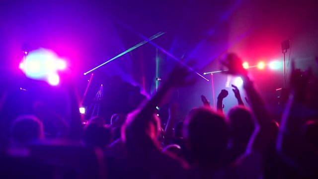 Crowd making party at a rock concert