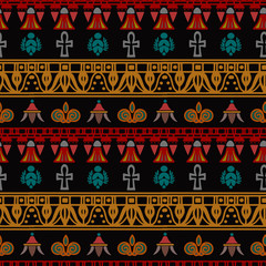 Tribal art Egyptian vintage ethnic seamless pattern