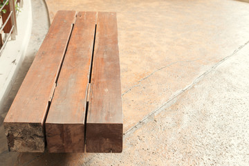 Bench for waiting others shopping in front of the store at outlet mall