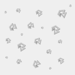 Geometric seamless simple monochrome minimalist pattern of impossible shapes