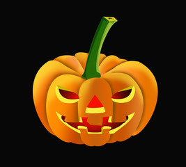 Halloween pumpkin on black background