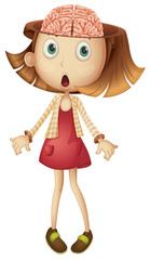 Little girl with open brain