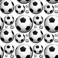 Seamless background design with footballs
