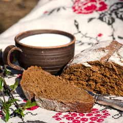 Farmer's Breakfast. Natural food.
