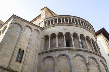 Fototapeta na wymiar Exterior of the apse of Santa Maria della Pieve in Arezzo Italy