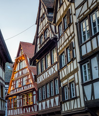 Fototapeta premium Half-timbered alsatian houses in Petite France quarter, Strasbourg