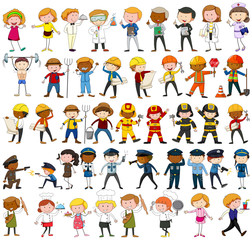 Many characters with different occupations