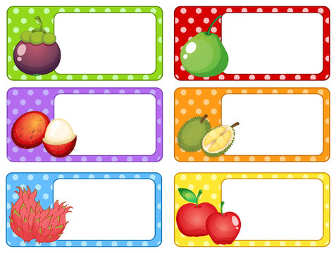 Label design with fresh fruits