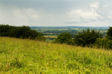 Fototapeta na wymiar Cloudy view over the Chilterns in Buckinghamshire