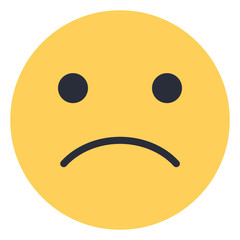 White frowning face - Flat Emoticon design | Emojilicious