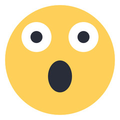 Face with open mouth- Flat Emoticon design | Emojilicious