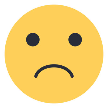 Slightly frowning face - Flat Emoticon design | Emojilicious