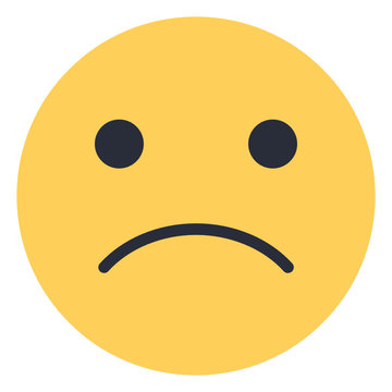 White frowning face - Flat Emoticon design | Emojilicious
