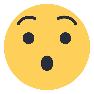 Hushed face - Flat Emoticon design | Emojilicious