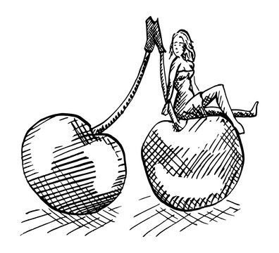 Kabouter dame zit op kers