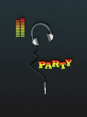 PArty - Typo - Kopfhörer - Kabel - EQ