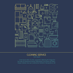 Cleaning service concept made in line style vector.