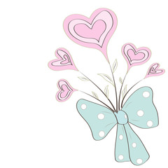Bouquet of hearts in pastel colors use for card