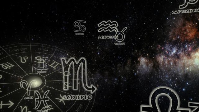 Astrological zodiac symbols - seamless looping
