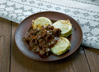 Goulash from  beef heart