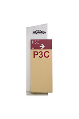 Parking sign isolated on white background with clipping path