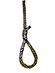 Rope noose hanging in vector