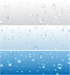 Banners with water drops.