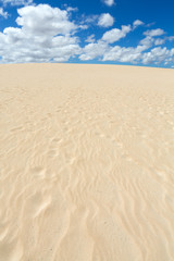Sand patterns after wind  on the Nature reserve, Park Natural, Corralejo, Fuerteventura, Canary Islands, Spain.