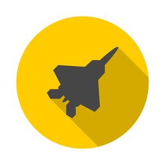 Aircraft or Airplane Icon with long shadow