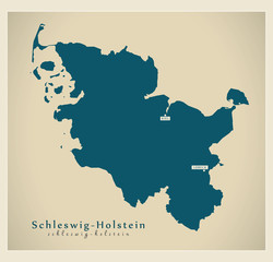 Modern Map - Schleswig-Holstein DE new design refreshed