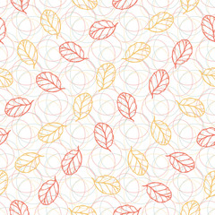 Autumn seamless pattern with leaves. Fashion textile texture or packaging design