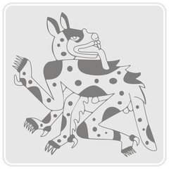 monochrome icon with symbols from Aztec codices for your design