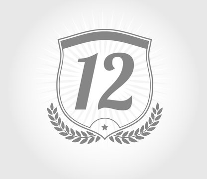 12 shield number design