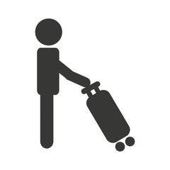 silhouette of person in airport isolated icon design