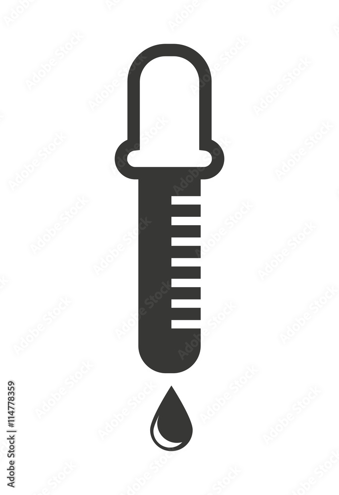 Poster laboratory dropper isolated icon design