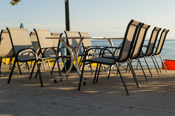 a table in a restaurant on the beach