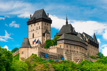 Medieval gothic royal castle  Karlstejn near Prague( Czech Repub