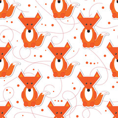 Cute animal seamless pattern